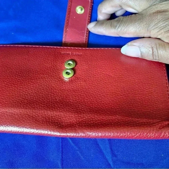 Red Genuine Leather Checkbook Wallet NWOT - Picture 6 of 7